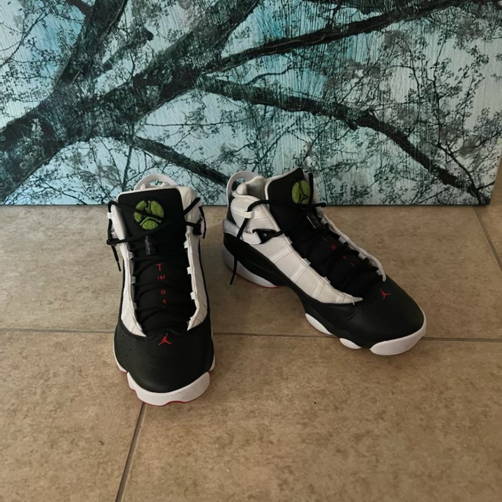 Air Jordan 6 rings     Colorway: Black/University Red/White      Size:12